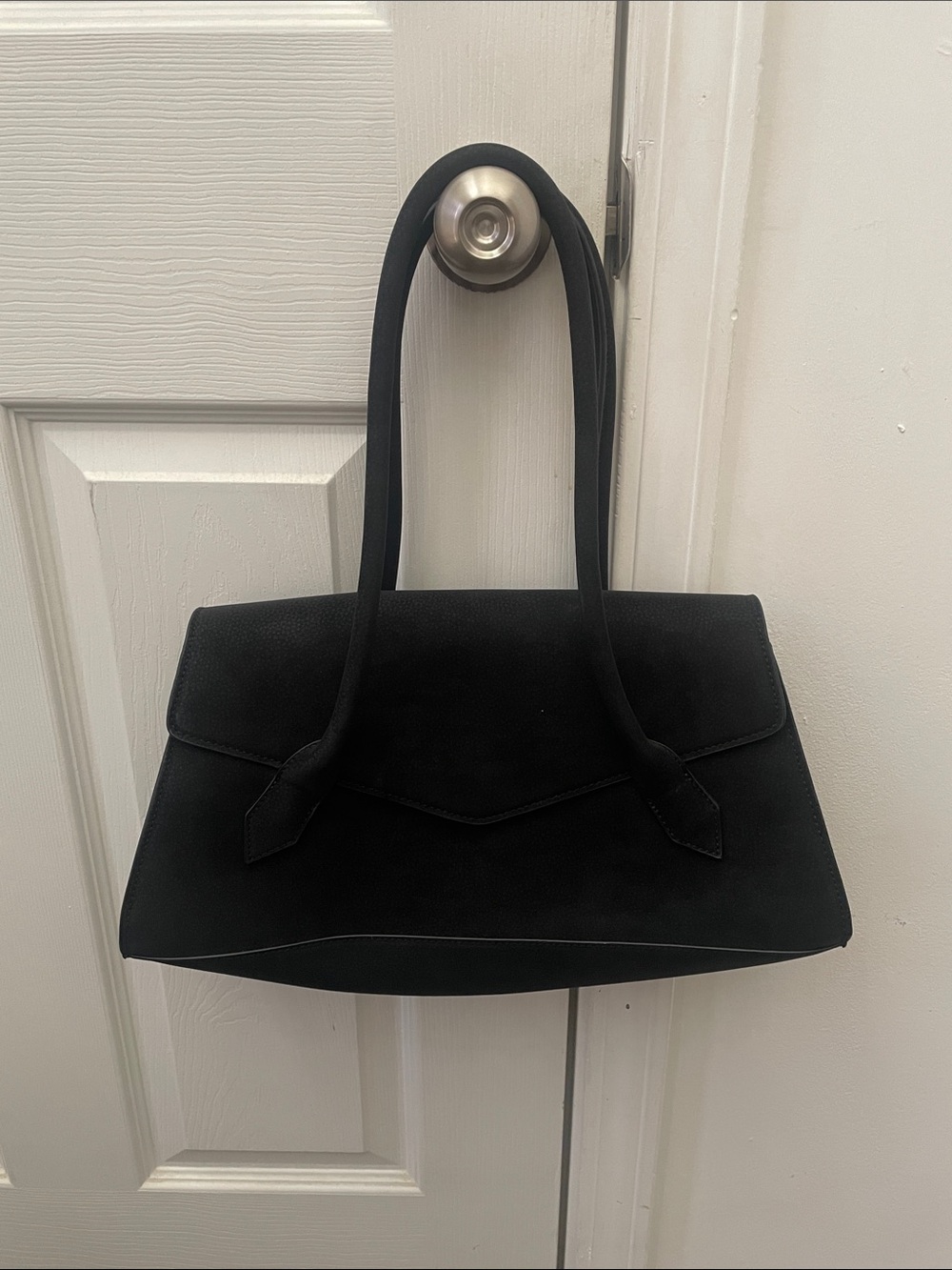 BCBG Black Suede Shoulder Bag